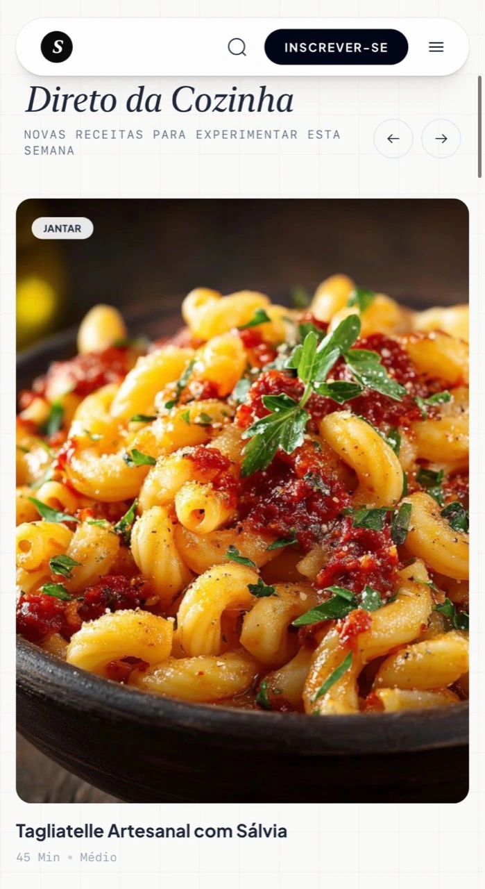 Exemplo de landing page de gastronomia desenvolvida pela RW Assessoria