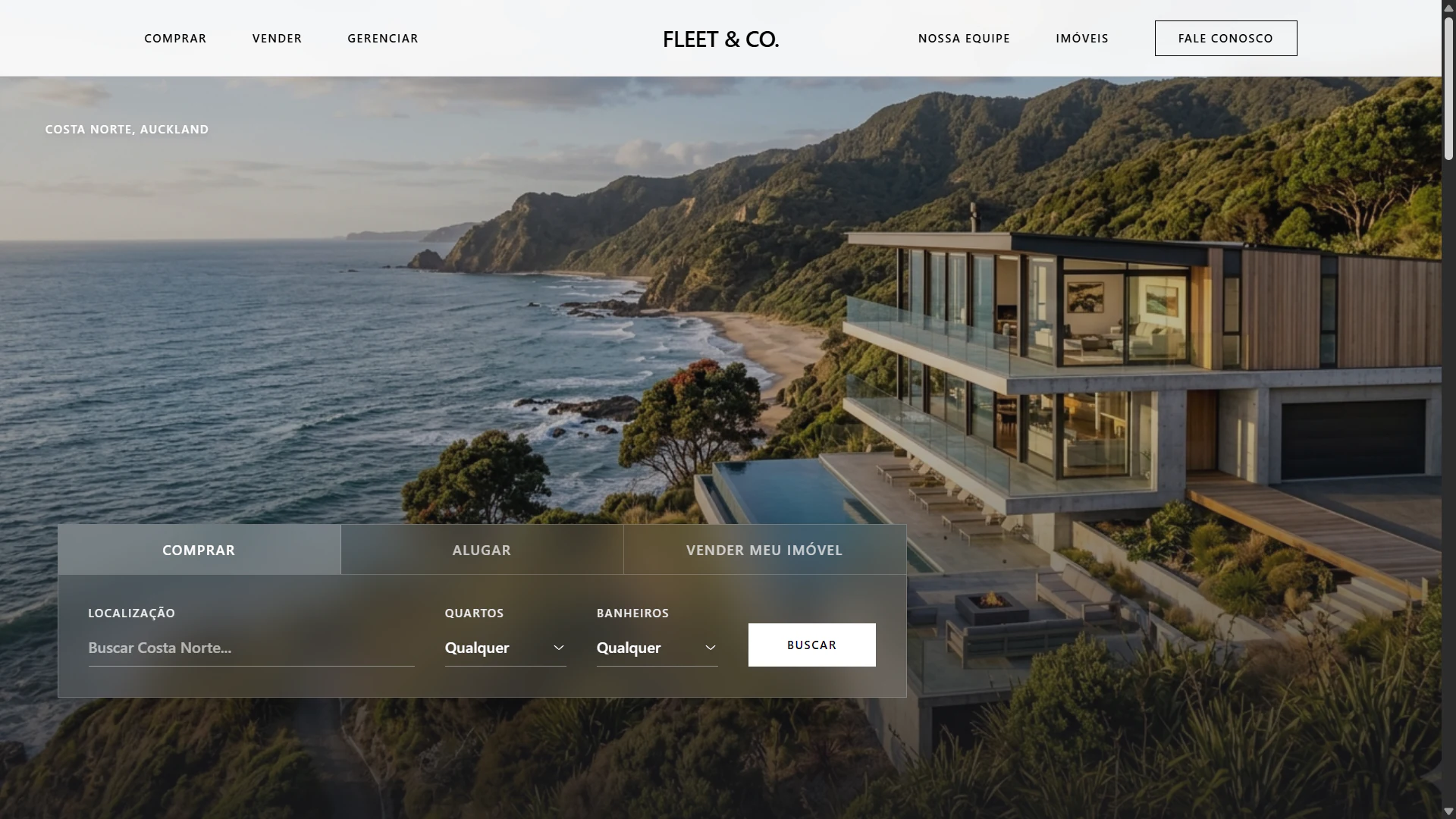 Landing page da Fleet & Co. para imóveis de alto padrão